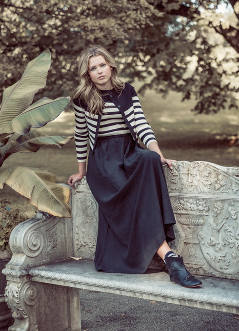Coco Blanc Striped Cardigan & Maxi Set